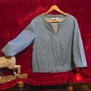 Newport News Jeanology Light Blue Denim Shirt